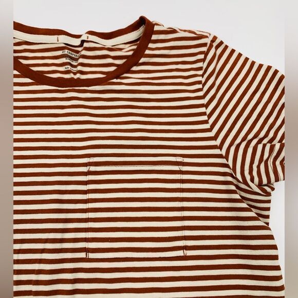 REI | rust and cream Striped Women's pocket Top | medium - Picture 3 of 6
